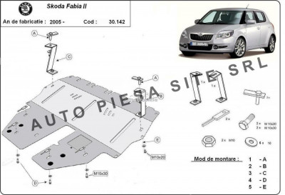 Scut metalic motor Skoda Fabia 2 II fabricata incepand cu 2006 APS-30,142 foto