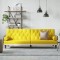 vidaXL Canapea extensibilă cu cotiere, galben deschis, textil 351941