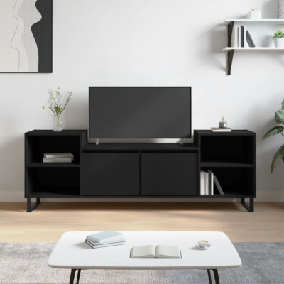 Comodă TV, negru, 160x35x55 cm, lemn prelucrat foto