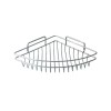 Etajera de colt pentru baie, metal, un raft, crom lucios, 220 x 220 x 70 mm