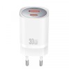 Incarcator Retea XO Design CE21, 30W, 3A, 1 x USB-A - 1 x USB-C, Alb