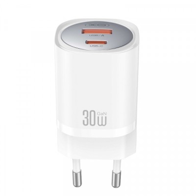 Incarcator Retea XO Design CE21, 30W, 3A, 1 x USB-A - 1 x USB-C, Alb foto