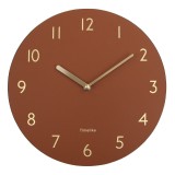 Ceas de perete Creative Light Silent, piele/metal, maro/auriu, 30 cm