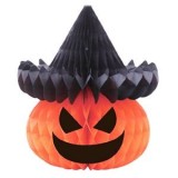 Dovleac Decorativ cu Pălărie de Halloween, 24x27 cm, Portocaliu, CMCLASS