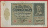 2 Reichsbanknote 10 000 Mark din 19 ianuarie 1922 litere rosii F si H filigran diferit