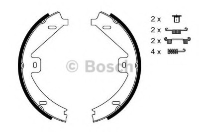 Set saboti frana, frana de mana MERCEDES E-CLASS T-Model (S212) (2009 - 2016) BOSCH 0 986 487 752 foto
