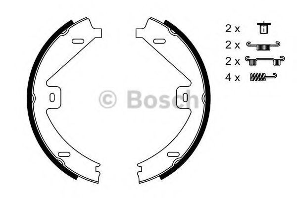 Set saboti frana, frana de mana MERCEDES E-CLASS (W212) (2009 - 2016) BOSCH 0 986 487 752