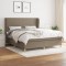 vidaXL Pat box spring cu saltea, gri taupe, 160x200 cm material textil 3128377