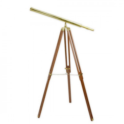 Telescop din alama cu suport din lemn mahon IM-17 foto