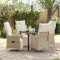 vidaXL Set de masă pentru grădină cu pernă 5 pcs Bej Rattan poli 3379584