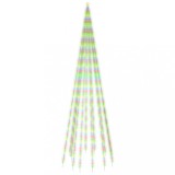 Brad de Craciun pe catarg, 732 LED-uri, multicolor, 500 cm