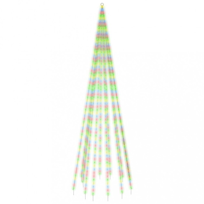 Brad de Craciun pe catarg, 732 LED-uri, multicolor, 500 cm