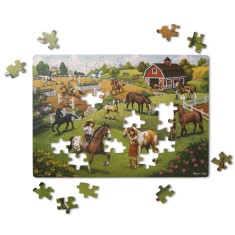 Primul meu puzzle eco din carton Calutii - Melissa &amp; Doug