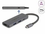 Docking Station USB 3.1 type C la HDMI 8K30Hz HDR + 2 x USB-A + 1 x USB-C + PD 3.0 100W, Delock 87804