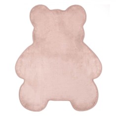 Covor Decorativ Imitatie de Blana, Ursulet, Dimensiuni: 90x110cm, Culoare: Bej, Material: Poliester, Suprafata Antiderapanta