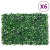 Gard Artificial Frunze Arbust, 6 Buc, 40x60cm, Verde, Decor Gradina, Paravan Confidentialitate, Polietilena (PE)