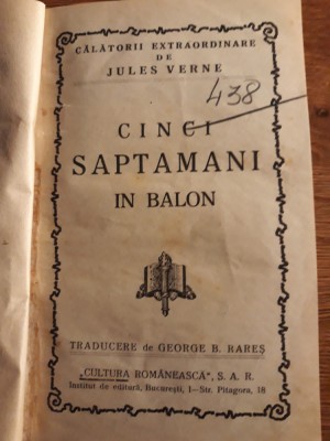 Cinci saptamani in balon - Jules Verne foto