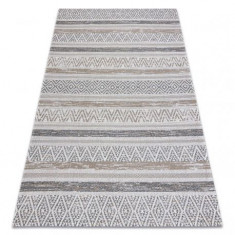 Covor CASA ECO SISAL Boho Zig zag 2806 cremă / taupe, covor reciclat, 172x270 cm