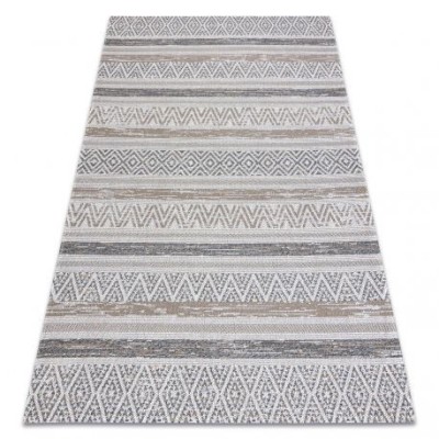 Covor CASA ECO SISAL Boho Zig zag 2806 cremă / taupe, covor reciclat, 114x170 cm foto