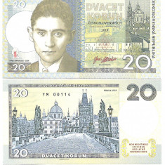 !!! CEHOSLOVACIA = FANTASY NOTE = 20 KORUN , FRANZ KAFKA - 2019 - UNC