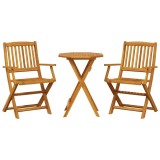 Cumpara ieftin Set de bistro pliabil, 3 piese, lemn masiv de acacia