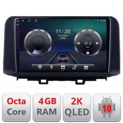 Navigatie HHyundai Kona C-1058 Android Octa Core Ecran 2K QLED GPS 4G 4+32GB 360 KIT-1058+EDT-E410-2K CarStore Technology foto
