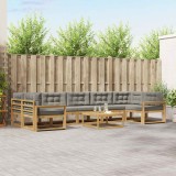 vidaXL Set de canapele de exterior cu pernă 6 pcs Alb și gri deschis 3386205