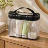 Portfard PVC Transparent cu Fermoar, 20x8x16cm, CMCLASS