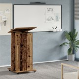 vidaXL Pupitru de conferință cu roți, lemn vechi, lemn prelucrat