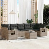 Gossi set mobilier de gradina cu perne, 8 piese gri deschis poliratan