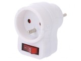 Conector Alimentare AC Splitter 2P PE Alb 250V 10A
