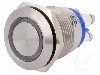 Intrerupator anti-vandalism, OFF-(ON), &Oslash;19mm, BULGIN, MPI002/TE/BL/24