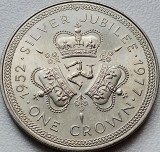 1 Crown 1977 Isle of Man / Insula Man, Silver Jubilee, km#41