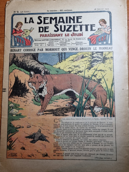 la smaine de suzette( saptamana lui suzette )-26 ianuarie 1939-limba franceza