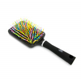 Perie pentru descalcirea parului, cu pini ondulati, 9886RX, negru/multicolor