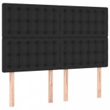 Cumpara ieftin Tablii de pat, 4 buc, negru, 72x5x78/88 cm, piele ecologica