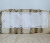 Napron/ Centru de masa Vintage din bumbac cu broderie manuala - Alb