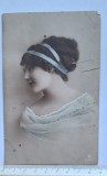 Cumpara ieftin Carte poștală veche 1915 &ndash; portret femeie colorizat manual &ndash; timbru Carol I