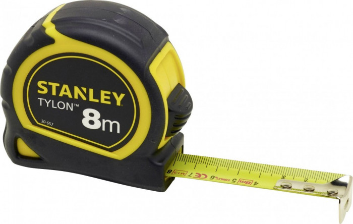 STANLEY Ruleta TYLON cu protectie cauciuc 8 m