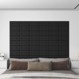 Panouri perete 12 buc. negru 30x15 cm piele ecologica 0,54 m&sup2; GartenMobel Dekor, vidaXL