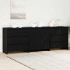 VidaXL Bufet cu sertar 3 pcs Negru 70 x 41 x 75 cm Lemn compozit 3332501