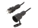 Prelungitor Negru 5m 16A 3x2,5mm2