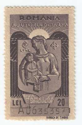 |Romania, Lot 900 cu 1 timbru fiscal de ajutor, 1942, MNH foto