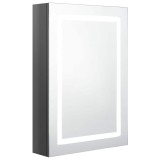 Cumpara ieftin Dulap de baie cu oglinda si LED, gri stralucitor, 50x13x70 cm