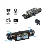 Cumpara ieftin iSEN M99 Camera auto Quad, 4 lentile, 3 IPS, 1080P FHD, 4K 25fps, WiFi, GPS, G-senzor, Viziune pe timp de noapte, Asistent la mersul inapoi, Inregistr