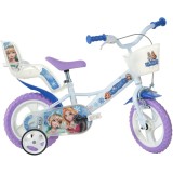 Cumpara ieftin Bicicleta copii Dino Bikes 12 inch Snow Queen fete 3-5 ani roti ajutatoare cos depozitare frana fata