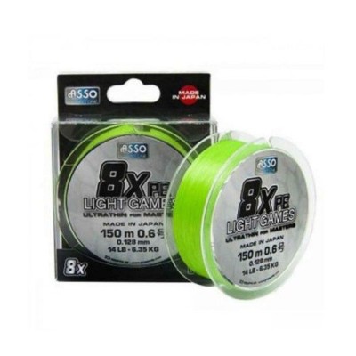 Fir ASSO Light Games PE 8x 0185mm 150m Fluo Chartreuse foto