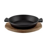 Tava rotunda din fonta cu suport din lemn 19 cm Handy KitchenServ