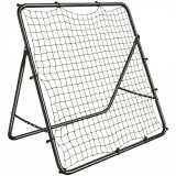 SPORTNOW Plasă de respingere pliabilă rebounder pentru fotbal cu unghi reglabil &icirc;n 5 niveluri cu tub din oțel 120x73x112 cm Negru | Aosom Romania