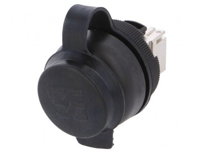 Soclu RJ45 FrontCom &amp;Oslash;22mm IP65 Negru foto